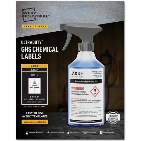 AVERY Label, Ghs Chemical, 3.5X5, We 4PK AVE60503